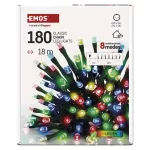 Lampki choinkowe Classic 180 LED 18m multikolor, ziel. przew., IP44, 8 programów, timer