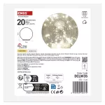 Dekoracje - kula szklana 20 LED, 15 cm, 3xAA, złota, ciepła biel, IP20, timer