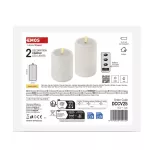 Ozdoby LED – 2 świece woskowe z realistycznym płomieniem, 4 baterie AA, ciepła biel, timer