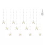 Świąteczna girlanda LED – gwiazdki, 170 x 85 cm, 3 baterie AA, IP44. ciepła biel, timer