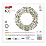 Dekoracje - wianek, 480 diod LED, ciepła biel, IP44