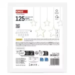 Dekoracje - 125 LED sople gwiazdki 190x50 cm ciepła biel, IP44