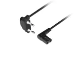 KABEL ZASILAJĄCY EURO (RADIOWY) CEE 7/16->IEC 320 C7 3M KĄTOWY VDE CZARNY LANBERG