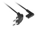 KABEL ZASILAJĄCY EURO (RADIOWY) CEE 7/16->IEC 320 C7 3M KĄTOWY VDE CZARNY LANBERG