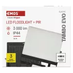 Naświetlacz LED TAMBO EVO z czujnikiem PIR, 30 W, 3000 lm, IP65, czarny