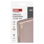 Powerbank EMOS WI 1031, 10 000 mAh, 20 W + wireless, rosegold