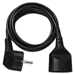 Przedłużacz 1,5 m / 1 gniazdo / czarny / PVC / 1 mm2