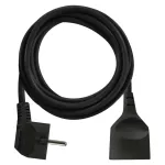 Przedłużacz 3 m / 1 gniazdo / czarny / PVC / 1,5 mm2