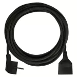 Przedłużacz 5 m / 1 gniazdo / czarny / PVC / 1,5 mm2