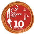 Przedłużacz 10 m / 1 gniazdo / pomarańczowy / PVC / 250 V / 1,5 mm2