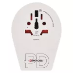 Adapter podróżny do Europy Centralnej, biały, 1×USB-C, 1×USB-A