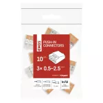 Złączka sprężynowa push-in 3×0,5, 10 szt