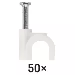 Uchwyt kablowy okrągły 10 mm, biały, 50 szt