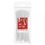 Opaska zaciskowa 200×3,5, biała, 100 szt