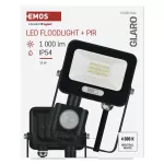 Naświetlacz LED GLARO PIR 10 W, czarny, IP54, 1000 lm, neutralna biel