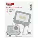 Naświetlacz LED GLARO PIR 20 W, biały, IP54, 2000 lm, neutralna biel