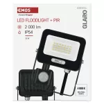 Naświetlacz LED GLARO PIR 50 W, czarny, IP54, 2000 lm, neutralna biel