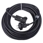 Przedłużacz ogrodowy 20 m / 1 gniazdo / czarny / guma / 230 V / 2,5 mm2