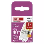Żarówka LED Classic JC / G9 / 4,2 W (40 W) / 470 lm / neutralna biel 2PK