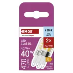 Żarówka LED Classic JC / G9 / 4,2 W (40 W) / 470 lm / zimna biel 2PK