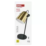 Lampa biurkowa NINA na żarówkę E27, złota