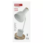 Lampa biurkowa POPPY na żarówkę E27, biała