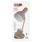 Lampa biurkowa POPPY na żarówkę E27, różowa