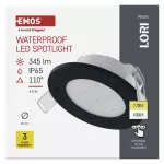 Oczko LED LORI czarne, okrągłe, 4,5W CCT