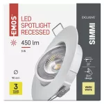 Oczko LED SIMMI 5W ciepła biel, biały