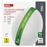 Oprawa sufitowa LED TIVI, okrągła biała 12,5W, IP44, neutralna biel, czujnik MW