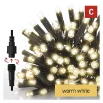 Oświetlenie łączone Premium - łańcuch 50 LED 5m ciepła biel, czarny przewód, IP44