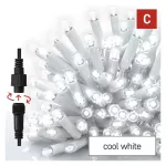 Oświetlenie łączone Premium - sople 50 LED 3m zimna biel, biały przewód, IP44