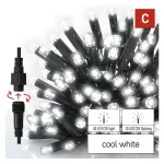 Oświetlenie łączone Premium - sople 50 LED 3m zimna biel miga, czarny przewód, IP44