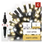 Oświetlenie łączone Premium- sople 50LED 3m, ciepła biel+zimna biel miga, czarny, IP44