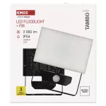 Naświetlacz LED TAMBO z czujnikiem PIR, 30 W, 3000 lm, czarny