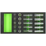 Zestaw nasadek SPLINE 20elem. CrV krótkie i głębokie 8-19mm, wkład EVA STALCO PERFECT S026399999