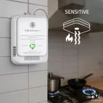 Qoltec Certyfikowany Czujnik wycieku gazu ziemnego | detektor CH4 | NG | Tuya | Wi-Fi | alarm 85dB | LED