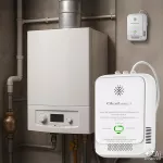 Qoltec Certyfikowany Czujnik wycieku gazu ziemnego | detektor CH4 | NG | Tuya | Wi-Fi | alarm 85dB | LED