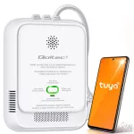 Qoltec Certyfikowany Czujnik 2w1 wycieku gazu ziemnego i tlenku węgla (czadu) | detektor CH4 | CO | NG | Tuya | Wi-Fi | alarm 85dB | LED