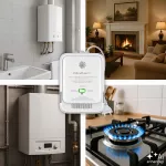 Qoltec Certyfikowany Czujnik 2w1 wycieku gazu ziemnego i tlenku węgla (czadu) | detektor CH4 | CO | NG | Tuya | Wi-Fi | alarm 85dB | LED