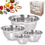 KINGHOFF MISKI KUCHENNE ZESTAW 4szt.  (18,20,24,26cm) STAL NIERDZEWNA