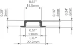 Profil Led MICRO-NK 3m anodowany KLUŚ