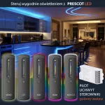 Sterownik LED RGB 12A touch RF komplet    z pilotem czarnym 5-24V Prescot