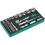 Zestaw kluczy nasadowych 1/2” 8-36mm 27elem. 72T CrV wkład EVA STALCO S026391272