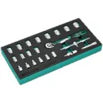 Zestaw kluczy nasadowych 3/8” 6-24mm 22elem. 72T CrV wkład EVA STALCO S026393872