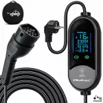 Qoltec Mobilna ładowarka do samochodu elektrycznego EV i hybryd z regulacją 2w1 Typ2 | 3.5kW | 230V | SCHUKO 16A | LED |  5m