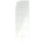 Dotykowy panel szklany, potrójny, 6 pól dotykowych, biały
