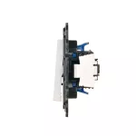 Simon 24 WS24P-2441201-030 Łącznik schodowy, mocowanie PUSH IN (moduł) 10 AX, 250 V~, szybkozłącza; biały