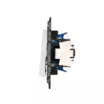 Simon 24 WS24P-2440201-030 Łącznik schodowy bez piktogramu, mocowanie PUSH IN (moduł) 10 AX, 250 V~, szybkozłącza; biały