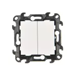 Simon 24 WS24P-2430252-030 Łącznik krzyżowy podwójny bez piktogramu (moduł) 10 AX, 250 V~, szybkozłącza; biały
